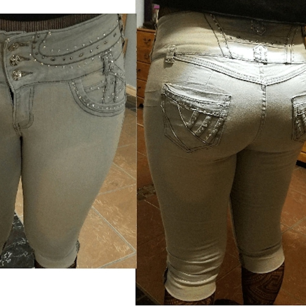 💗2/$25 NEW ACID WASH BUTT LIFT SHORTS CAPRI PANTS